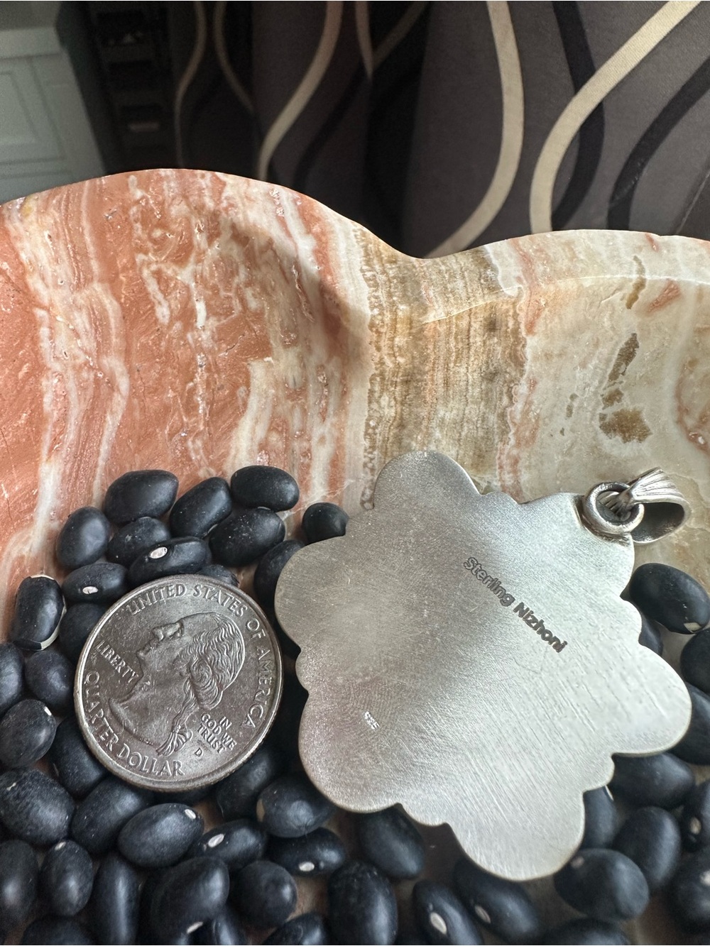 Authentic Turquoise Petal Pendant for a Necklace - Blue Stone Floral Design 🩵 - Picture 3 of 3